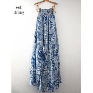 NWT Free People L Paisley Tiered Maxi Midi Dress